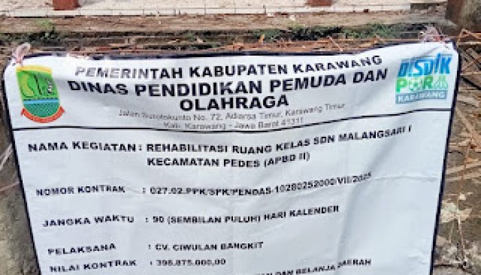 CV. Ciwulan Bangkit Kerjakan Rehabiltasi Ruang Kelas Di Duga Tidak Sesuai Aturan,Kepala Dinas Pendidikan Akan Cek Lokasi