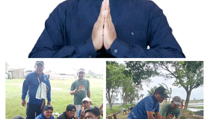 Sekdes Anom Bakal Calon Kades Jelang Bulan Ramadhan Giat Bersih-Bersih TPU Dusun Krajan II Bersama Masyarakat.