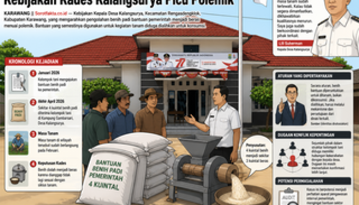 Benih Bantuan Diduga Dialihkan Jadi Beras, Kebijakan Kades Kalangsurya Picu Polemik
