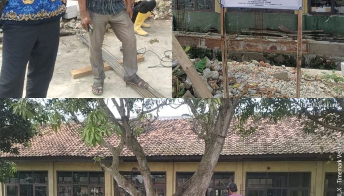 Mandor Bersama Pengawas Dinas PUPR Memberikan Klarifikasi di Lokasi Proyek Pemagaran Kecamatan Purwasari