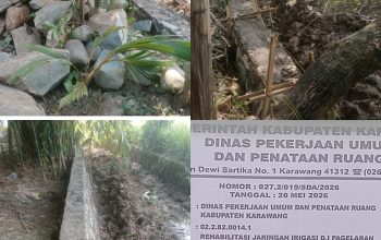 Proyek Rehabilitasi Irigasi Pagelaran Dikritik Warga, Diduga Ada Material Bekas Yang Di Pakai Lagi