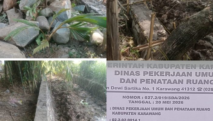 Proyek Rehabilitasi Irigasi Pagelaran Dikritik Warga, Diduga Ada Material Bekas Yang Di Pakai Lagi
