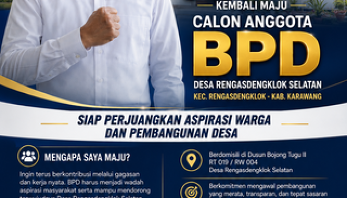 Dawan Kembali Maju sebagai Calon BPD Rengasdengklok Selatan, Siap Perjuangkan Aspirasi Warga dan Pembangunan Desa