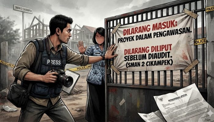 Proyek Revitalisasi SMAN 2 Cikampek Rp…?? Berjalan Sebulan, Akses Wartawan Hanya Sebatas di Ruang Satpam dan Dilarang Liputan