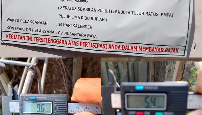 Pekerjaan Belum Lama Berjalan: Besi Tak Sesuai Spek & Pengawas DPRKP Diduga Tak Menguasai Dokumen