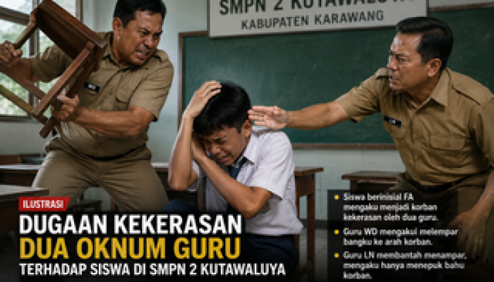 Video Pengakuan Siswa Viral, Dugaan Kekerasan Oknum Guru di SMPN 2 Kutawaluya Didalami