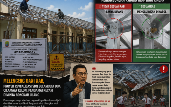 Diduga Tak Sesuai RAB, Pemasangan Baja Ringan SDN Sukamulya 2 Dinilai Ancam Keselamatan Siswa