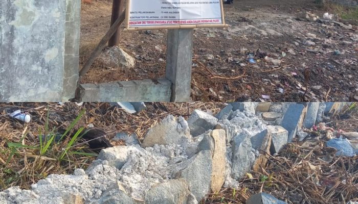 Proyek Pemagaran TPU KP Bangkuang Karawang Diduga Dikerjakan Asal Jadi, Warga Minta Dinas Turun Tangan