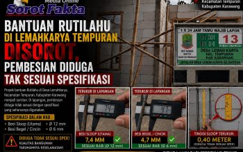 Bantuan Rutilahu di Lemahkarya Tempuran Disorot, Pembesian Diduga Tak Sesuai Spesifikasi