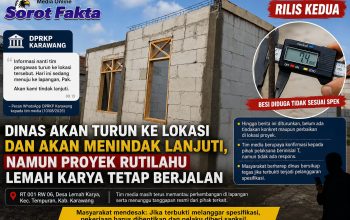 Dinas Sebut Akan Menuju Lokasi, Namun Proyek Rutilahu Lemah Karya Tetap Berjalan Tanpa Perbaikan