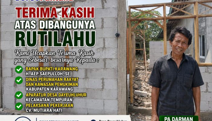 Apresiasi untuk CV. Mutiara Hati, Rutilahu Pa Darman Mulai Dibangun dengan Penuh Kepedulian