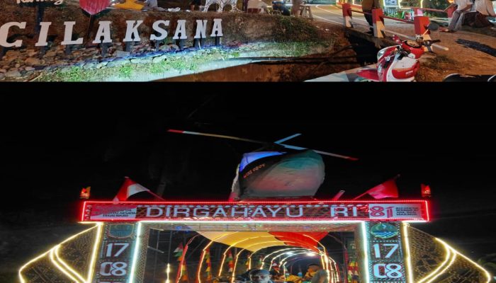 Gapura HUT RI ke-81 di Desa Cintalaksana Jadi Pusat Perhatian Warga, Tampil Unik dan Instagramable