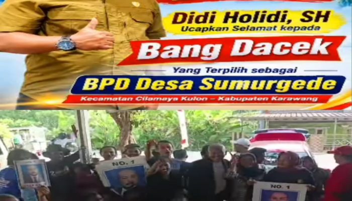 SEKJEN  DPP Ormas  Buas Adipati SingaPerbangsa Kabupaten Karawang  ,Ucapkan Selamat Atas Terpilihnya Asep Dacek Jadi Anggota BPD Desa Sumurgede