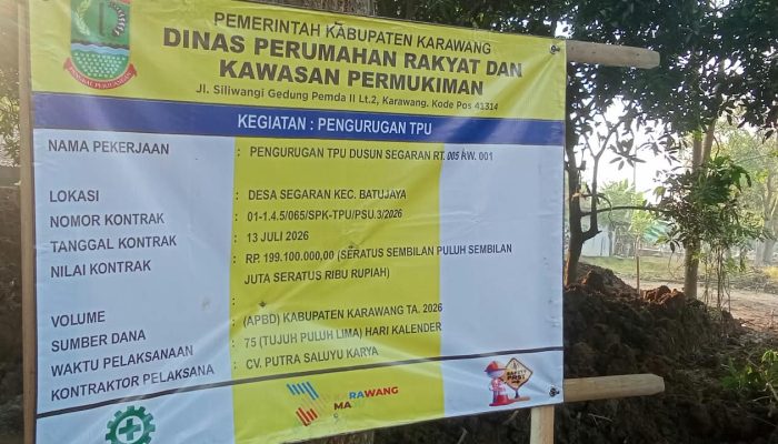 Di Duga Proyek Pengurugan TPU Segaran tidak Sesuai Spesifikasi teknis dan RAB
