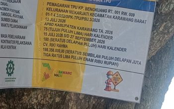 Proyek Pemagaran TPU Bangkuang Rp198 Juta Disorot, Diduga Dikerjakan Asal Jadi