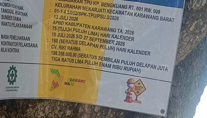 Proyek Pemagaran TPU Bangkuang Rp198 Juta Disorot, Diduga Dikerjakan Asal Jadi