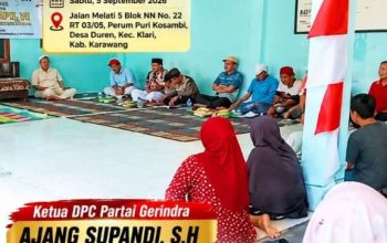 Ketua DPC Gerindra Karawang Bapak AJANG SUPANDI S.H Gelar Masa Reses III Dapil VI