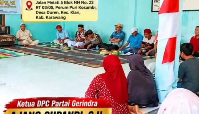 Ketua DPC Gerindra Karawang Bapak AJANG SUPANDI S.H Gelar Masa Reses III Dapil VI
