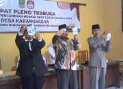 Penetapan Dan Pengambilan Nomer Urut Calon Kades Desa Karang Mulya ,Berjalan Aman Dan Kondusif.