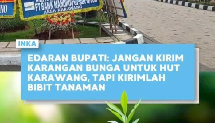 HUT Karawang ke-393, Bupati Aep Ajak Warga Ganti Karangan Bunga dengan Bibit Pohon
