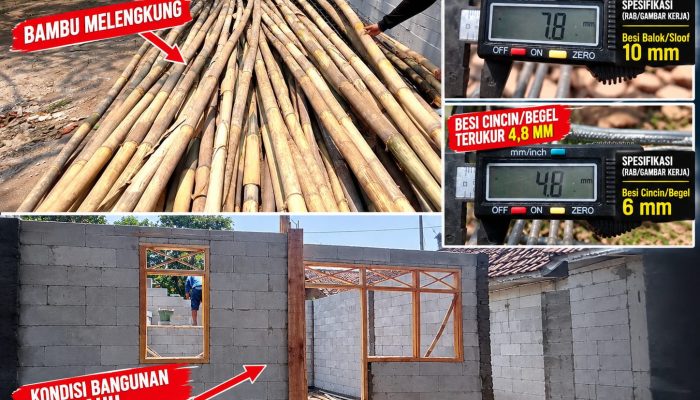 Diduga Lolos dari Pengawasan Rutilahu di Kalenasem Disorot : Material Bambu, Kayu hingga Besi Dipertanyakan