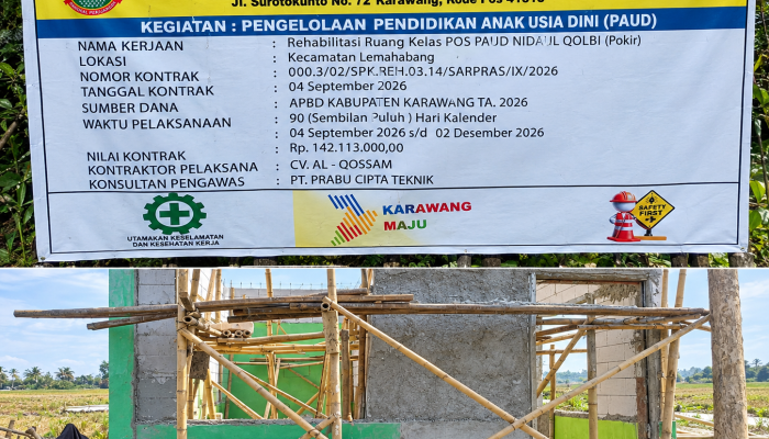 Proyek PAUD Di Lemahabang Dipertanyakan Dugaan Di Lahan Pengairan