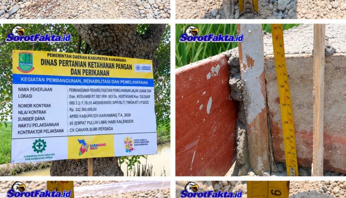 Proyek Jalan Usaha Tani Rp323,5 Juta di Cilebar Disorot, Ketebalan Hamparan Beskos Dipertanyakan