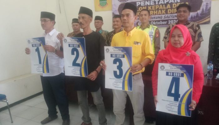 Empat Calon Kades Cintaasih Resmi Mendapat Nomer Urut Calon