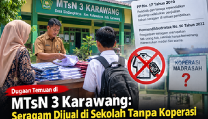 Dugaan Temuan di MTsN 3 Karawang: Seragam Dijual di Sekolah Tanpa Koperasi