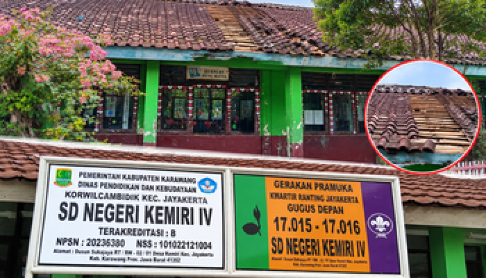 Proyek Rehabilitasi SDN 4 Kemiri Diduga Mangkrak, Genteng Berjatuhan dan Keselamatan Siswa Terancam